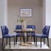 Bekrvio Mid Century Modern Dining Chairs, Upholstered Leather Armless Chairs with Checkered Pattern Back, for Kitchen & Dining Room - 2 of 4