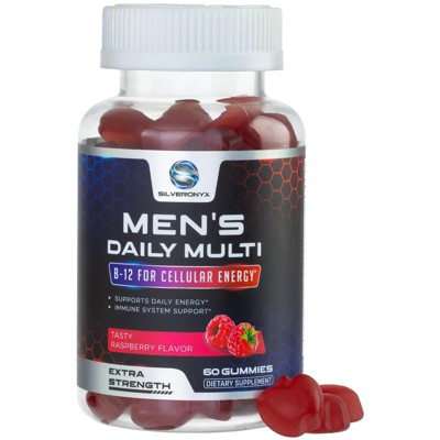 Men's Multivitamin Gummies - Complete with 3x B12 for Cellular Energy - 60 Gummies By SilverOnyx