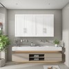 Bathroom Kitchen Wall Cabinet, Medicine Cabinet Over Toilet, Laundry Room Cabinet with Doors and Storage Shelves, White - 3 of 4