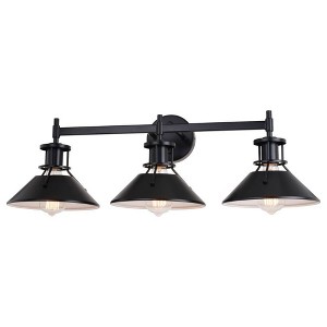 Vaxcel Canton 3 - Light Vanity in  Black/Matte White - 1 of 4