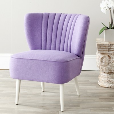 Lavender Bliss 24" Transitional Birch Wood Slipper Chair in Purple