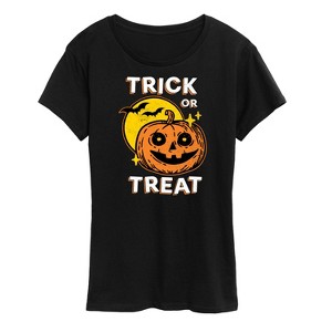Women's - Instant Message - Vintage Trick Or Treat Pumpkin Short Sleeve Graphic T-Shirt - 1 of 4