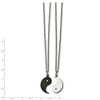 Black Bow Jewelry Black Plated Stainless Steel Yin Yang Necklace Set w CZ, 20 Inch - 2 of 4