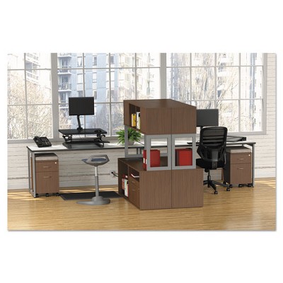 Walnut Woodgrain 25'' Lockable 2-Drawer Mobile File Pedestal