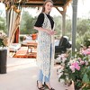 Anna-Kaci Women's Floral Lace Boho Crochet Long Line Cardi Vest - 3 of 4