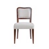 Set of 2 Upholstered Dining Chairs with Fabric Cushion Seat and Walnut Wood Frame, Classic Side Chairs for Kitchen or Dining Room-Koiai - 4 of 4