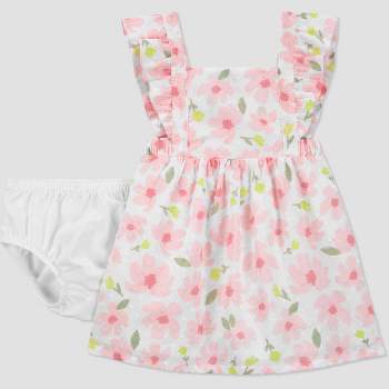 Carter's Just One You® Baby Girls' Floral Ruffle Dress - Ivory/Pink