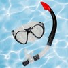 Pool Central 2pc Zray Teen/Young Adult Scuba Mask with Snorkel Dive Set - Medium/Large - Black/Red - 2 of 4