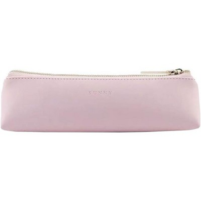 Fmeida Pencil Bag Pen Case Cosmetic Pen Pencil Stationery Pouch Bag Case/PU Leather Small Pencil Apricot