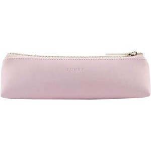 Fmeida Pencil Bag Pen Case Cosmetic Pen Pencil Stationery Pouch Bag Case/PU Leather Small Pencil Apricot - 1 of 4