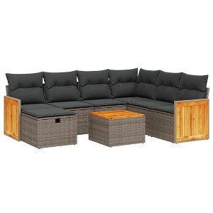 vidaXL Garden Sofa Set Grey, Dark Grey - 1 of 4