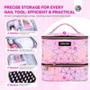 SAVILAND Nail Polish Organizer Bag: PU Leather Nail Polish Storage Organizer  (A-Pink) (A-Pink) - 4 of 4