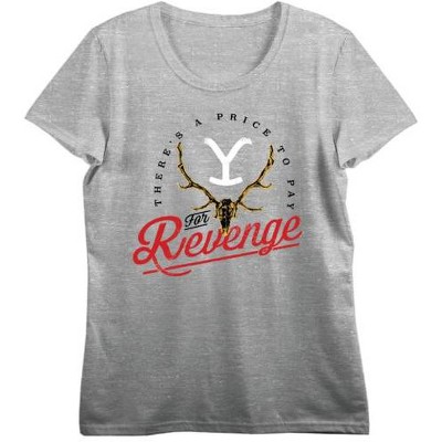 Yellowstone Revenge Circle Art Juniors Heather Gray T-shirt