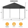 10X10FT Pop Up Canopy - Commercial Instant Shelter, Adjustable Heights, with Wheeled Bag, Portable Gazebo for Patio, Deck, Garden, Beach - 2 of 4