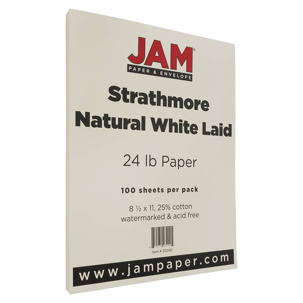Photos - Creativity Set / Science Kit JAM Paper Strathmore 24lb Paper - 8.5 x 11 - Natural White Laid - 100 Shee
