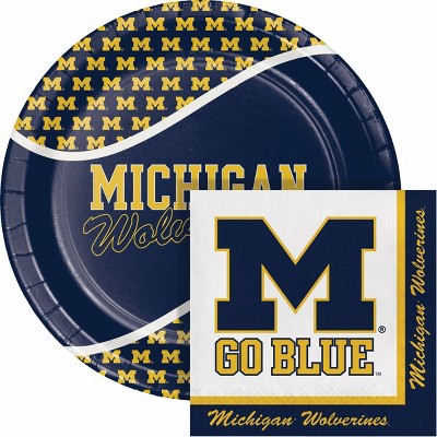 Creative Converting University of Michigan 9" Plate & Napkins Kit 16ct