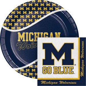 Creative Converting University of Michigan 9" Plate & Napkins Kit 16ct - 1 of 4