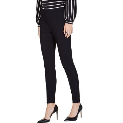 I.N.C International Concepts Womens Lace Stripe Casual Leggings, Black, 10