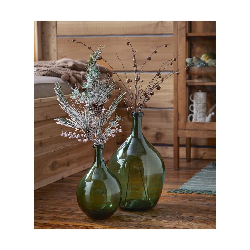 tagltd Oversize Vintage Green Glass Bottle Shaped Vase, 11.5 x 19.75 in., 2 of 3