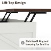 Lift Top Coffee Table - 28'' Square Farmhouse Coffee Table with Large Hidden Storage Shelf & for Home Office,Living Room - 4 of 4