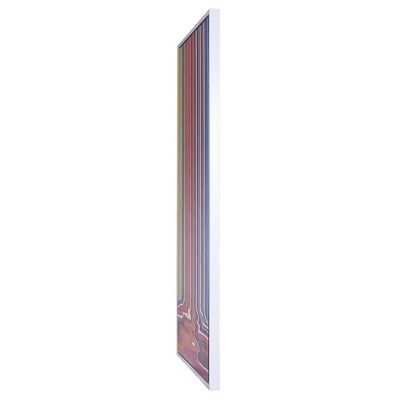 Colorful Vertical Stripes Art Print on Canvas with White Frame
