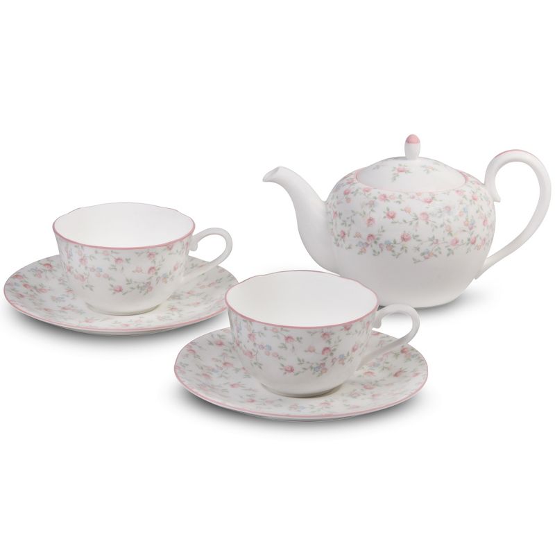 Noritake Cutie Rose Tea for Two Set (Tea Pot 19 oz., 2 cups, 2 saucers), 1 of 3
