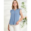 INSPIRE CHIC Women's Ruffled Sleeveless Work Business Vintage Blouses - 3 of 4