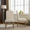 Roundhill Furniture Mod Urban Style Solid Wood Nailhead Fabric Padded Parson Chair, Tan, Set of 2 - 3 of 4