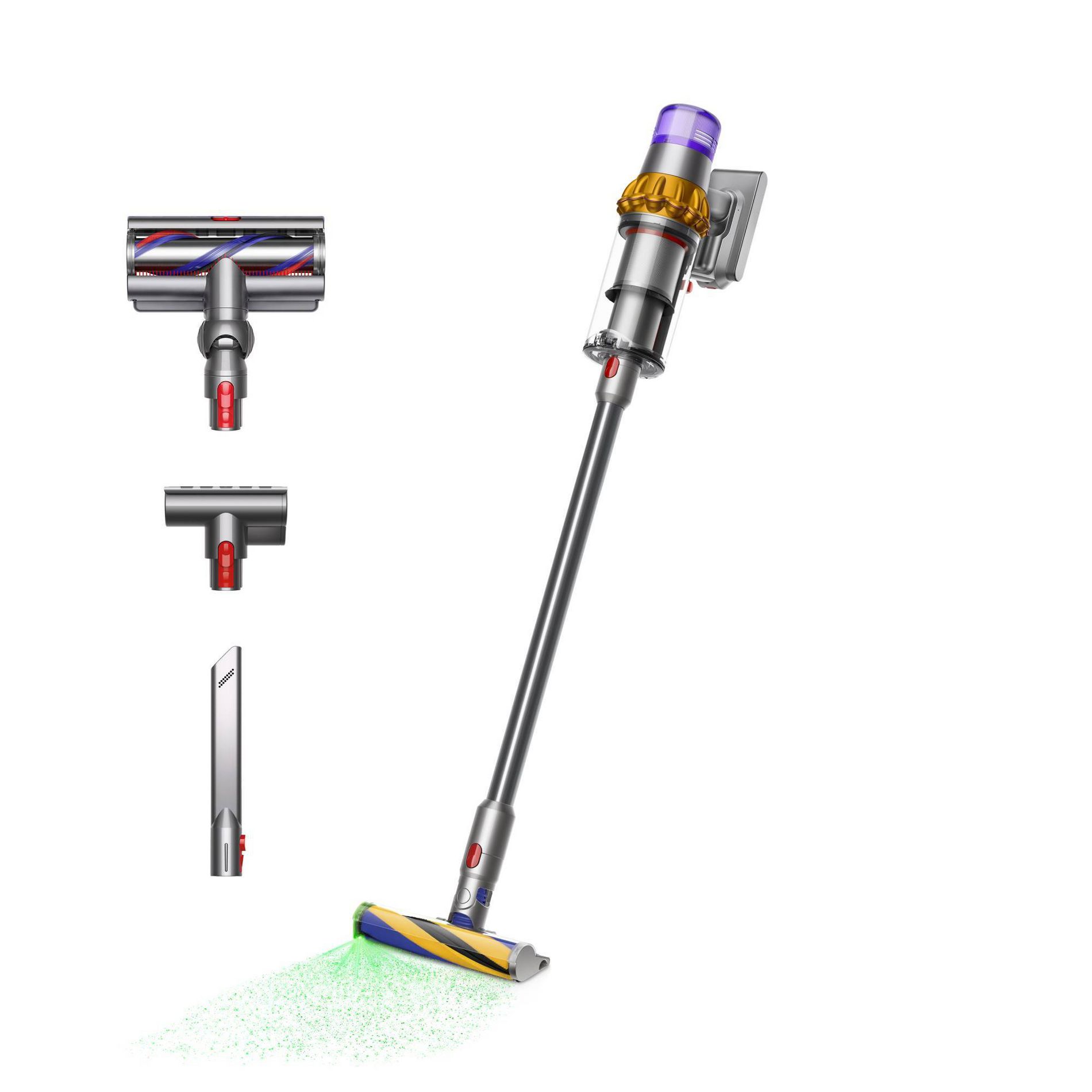 Dyson Cordfree Detect Carpet Cleaner V15 9.8" Cleaning Path Yellow/Silver