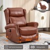 Heat Massage Recliner Chair with Rocker & 360° Swivel, Manual Handle, Fabric Upholstery for Living Room - 4 of 4