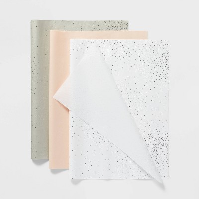 20ct Foil Dots Gift Wrap Tissue Gray/Pink/White - Spritz™: Wrapping Tissue for All Occasions, 20 Sheets