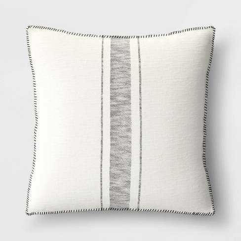 Ivory Striped Square Pillow