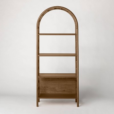 4 Shelf Holladay Curved Wooden Bookcase - Thumbnail 4