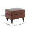 NicBex 28.5" Bench Rectangle Ottoman with Padded Seat Cushion for Bedroom, Living Space, Gray - 4 of 4