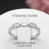 Dione Anniversary Band Ring Sterling Silver Baguette Cz Ginger Lyne Collection - 4 of 4