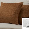 TopComfy Support Pillow Decorative Throw Pillow Set with Floral Velvet Finish for Sofa or Bed Use, Brown, 17"*17"*3" - 2 of 4