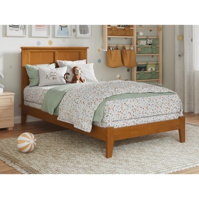 AFI Furnishings Madison Twin Foundation Bed with Charging Station in Light Toffee