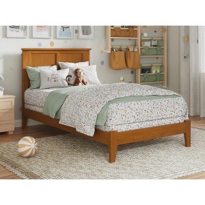 AFI Furnishings Madison Twin Foundation Bed with Charging Station in Light Toffee - 1 of 4