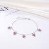 Heart Chain Bracelet for Women Sterling Silver Pink Cubic Zirconia Ginger Lyne Collection - 2 of 4
