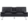 LOVMOR BLACK FOLDABLE SOFA BED WITH CUP HOLDER - 3 of 4