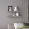 FONTOI 2PCS Wide Storage Shelf Wall Mounted, Floating Shelf, Book Shelves for Living Room Bathroom, Wall Decor, Taupe, 31.5"*1.5"*9.8" - 2 of 4