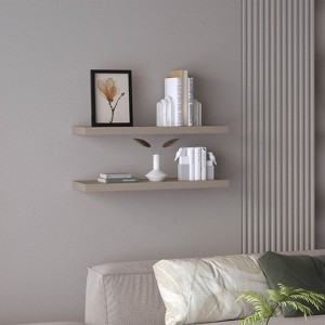 FONTOI 2PCS Wide Storage Shelf Wall Mounted, Floating Shelf for Living Room Bathroom, Wall Decor, Taupe, 31.5"*1.5"*9.8" - 1 of 4
