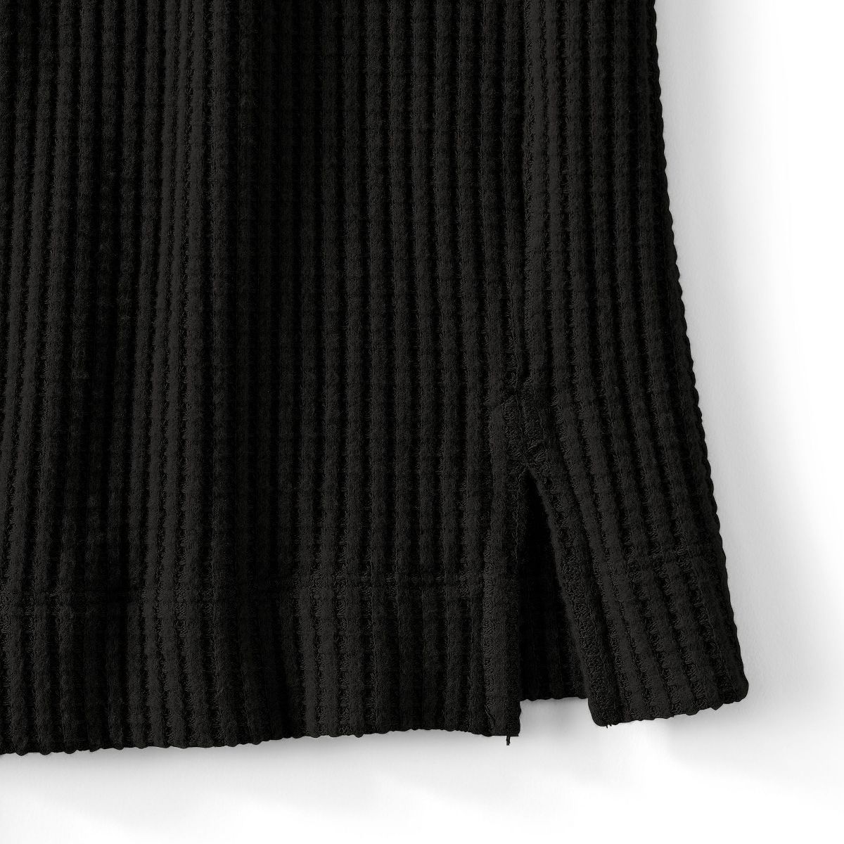 Lands' End Women's Long Sleeve Waffle Shawl Collar Henley - thumbnail 4