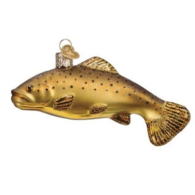 Old World Christmas 2.5 Inch Brown Trout Ornament Exotic German Fish Tree Ornaments