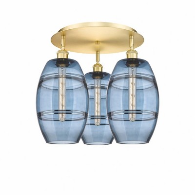 Vaz - 3 Light Flush Mount In Industrial Style-10.88 Inches Tall and 19.75 Inches Wide