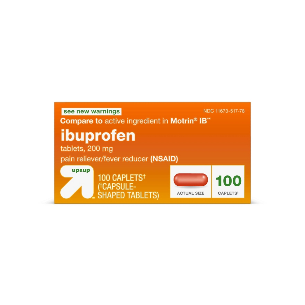 Ibuprofen (NSAID) Pain Reliever &#38; Fever Reducer Tablets - 100ct - up &#38; up&#8482;