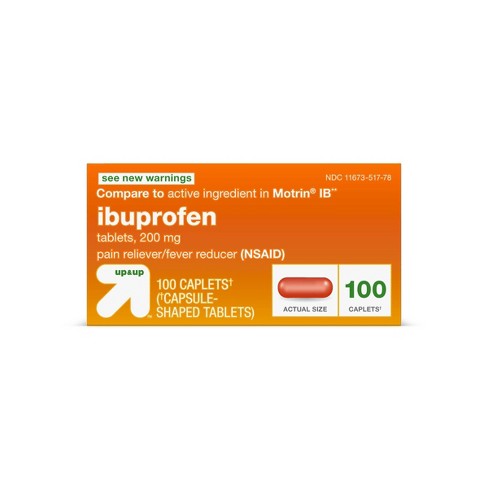 Ibuprofen (NSAID) 200mg Pain Relief Fever Reducer Caplets - up & up™ - image 1 of 4