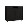 Depot E-Shop 3 Door Cabinet Dresser 48"H, Two Drawers, Four Interior Shelves, Rod - 2 of 4