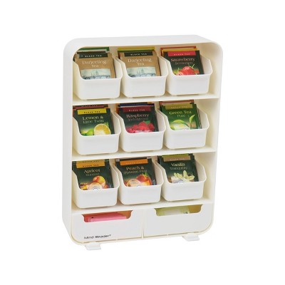 Mind Reader Tea Bag Organizer Tea Station Organizer White: Coffee Bar ...