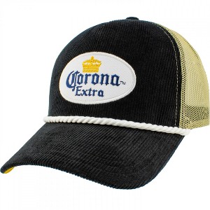 Adult Corona Extra Black Corduroy Snapback Trucker Hat - 1 of 4